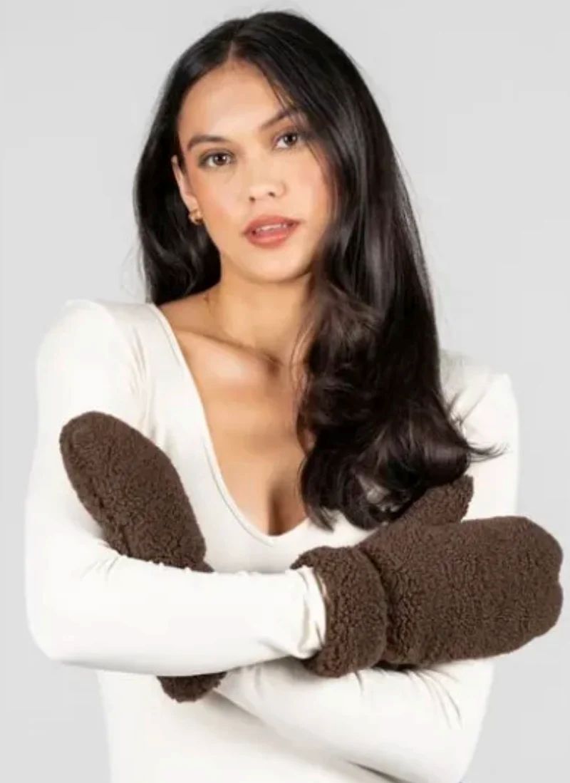 Gloves Teddy Mittens Brown