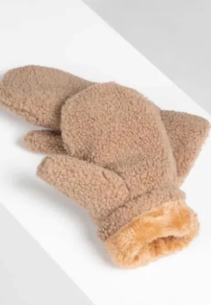 Gloves Teddy Mittens Camel