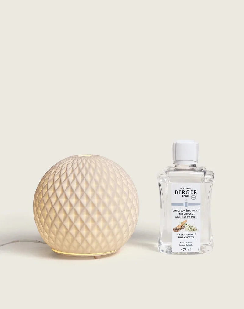 Maison Berger | White Sphere Mist Diffuser Gift Set with Exquisite Sparkle