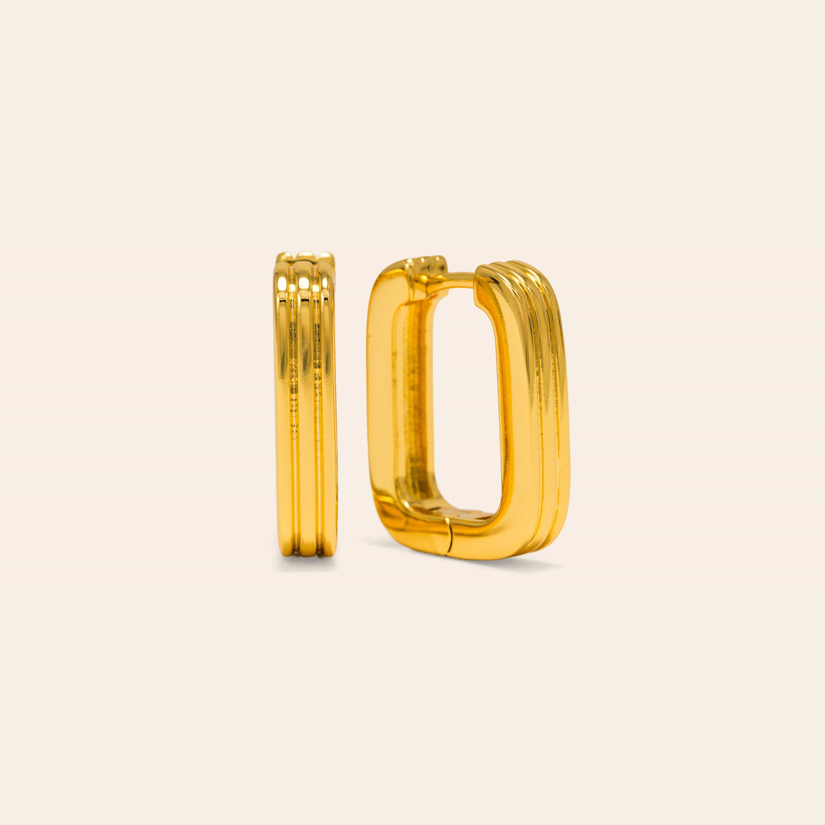 Lover's Tempo | Groove U-Shaped Hoop Gold Earrings