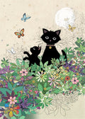 Black Cats Garden Card