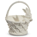 White Bunny Basket 11"