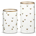 Hurricane Glass Gold Butterflies Large