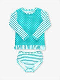 Bathing Suit Rashguard Bikini Blue Rufflebutts