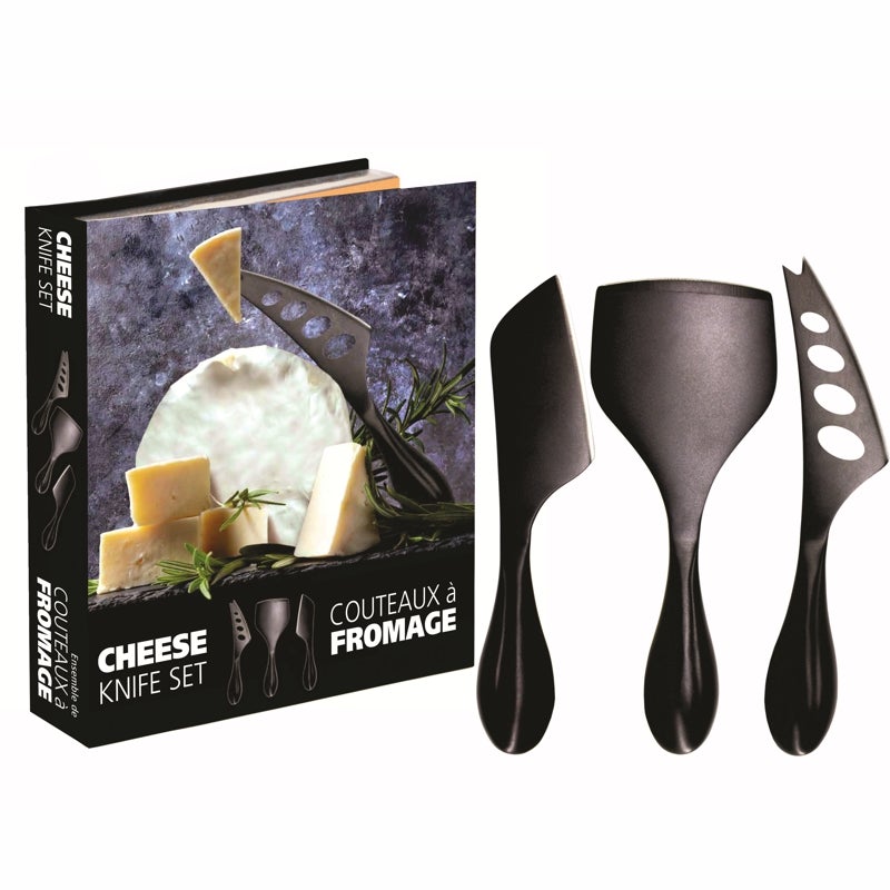 Cheese Knives Set of 3 - Black