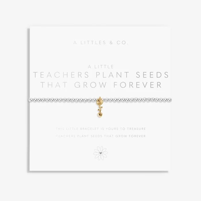 A Littles & Co | Teachers Plant Seeds Bracelet - Silver & Gold-Tone