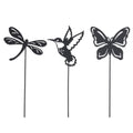 Garden Stakes Black Metal Cutout