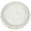 Beaded White Washed Wood Tray Large