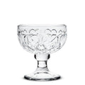 Heart Embossed Pedestal Glass Bowl - 4.5"