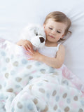 Little Giraffe | Luxe Dot Baby Blanket - Blue