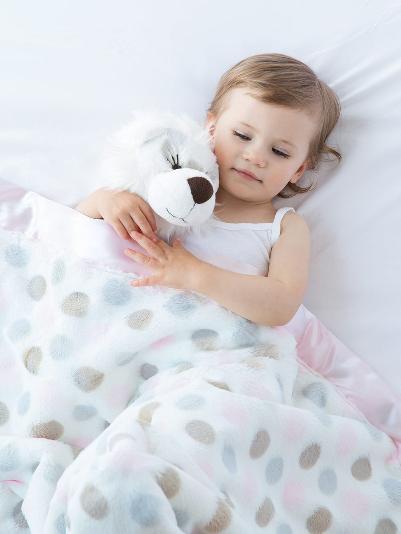Little Giraffe | Luxe Dot Baby Blanket - Blue