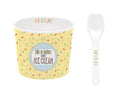 Ice Cream Dish with Spoon - Yellow