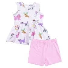 Floral Sea Creatures Peplum Tank Top & Bike Shorts
