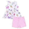 Floral Sea Creatures Peplum Tank Top & Bike Shorts