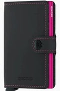 Mini Wallet - Matte Black & Fuchsia