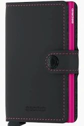 Mini Wallet - Matte Black & Fuchsia