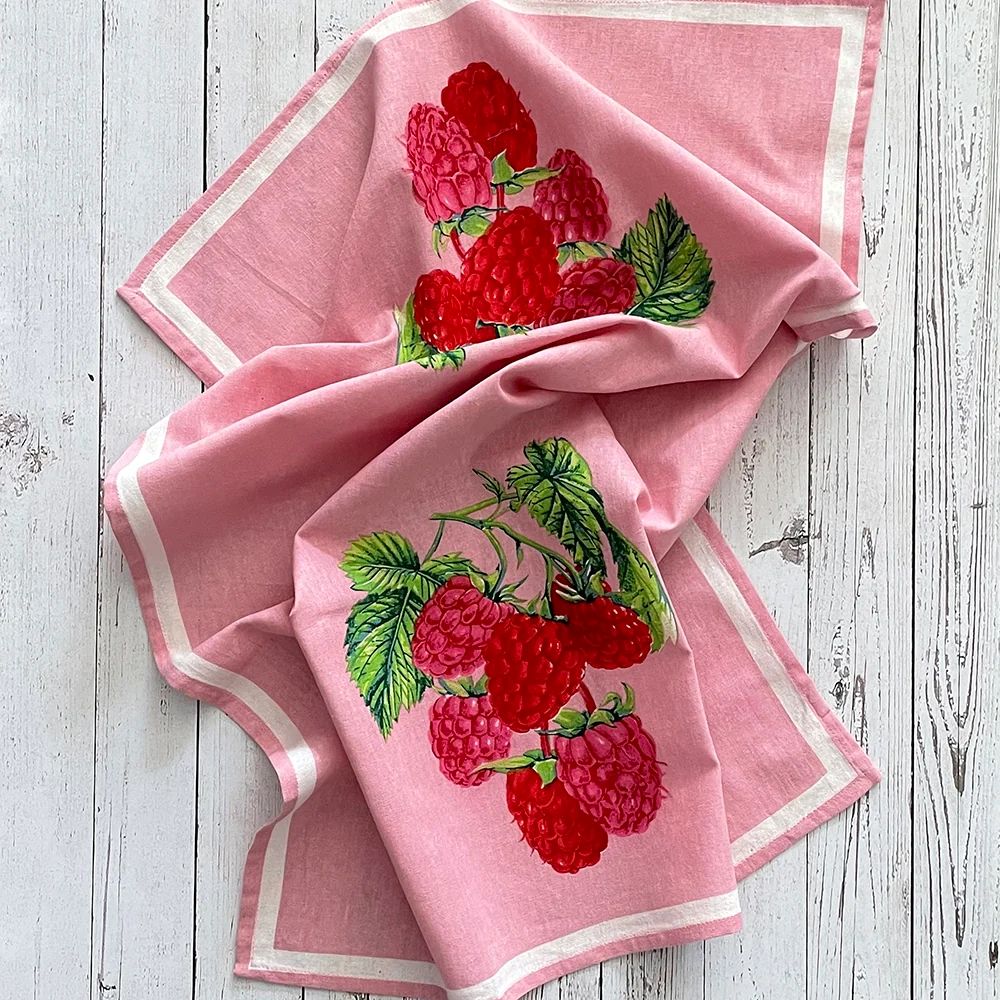 Towel Flour Sack Set of 2 Raspberry Mahogany