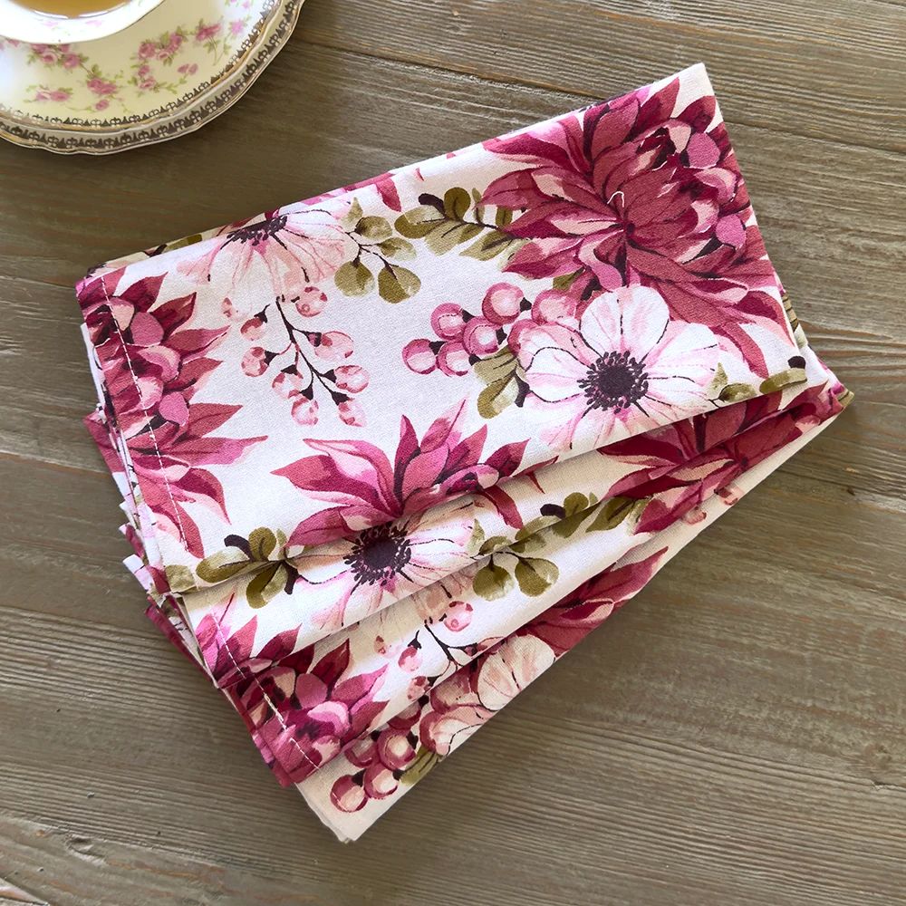 Napkin Cloth Set/4 Martha  Mahogany