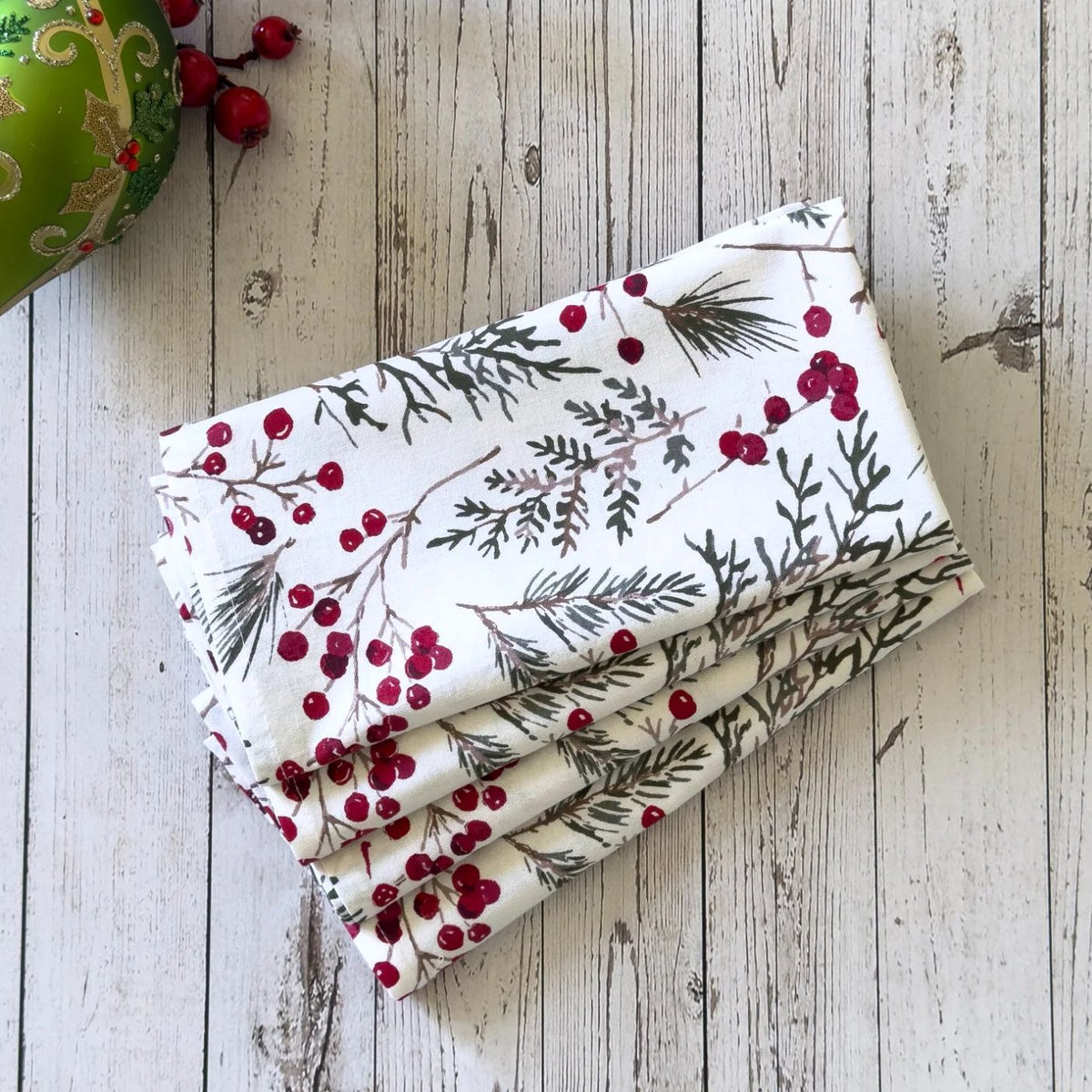 Napkin Cloth Set/4 Pine & Berry Mahogany