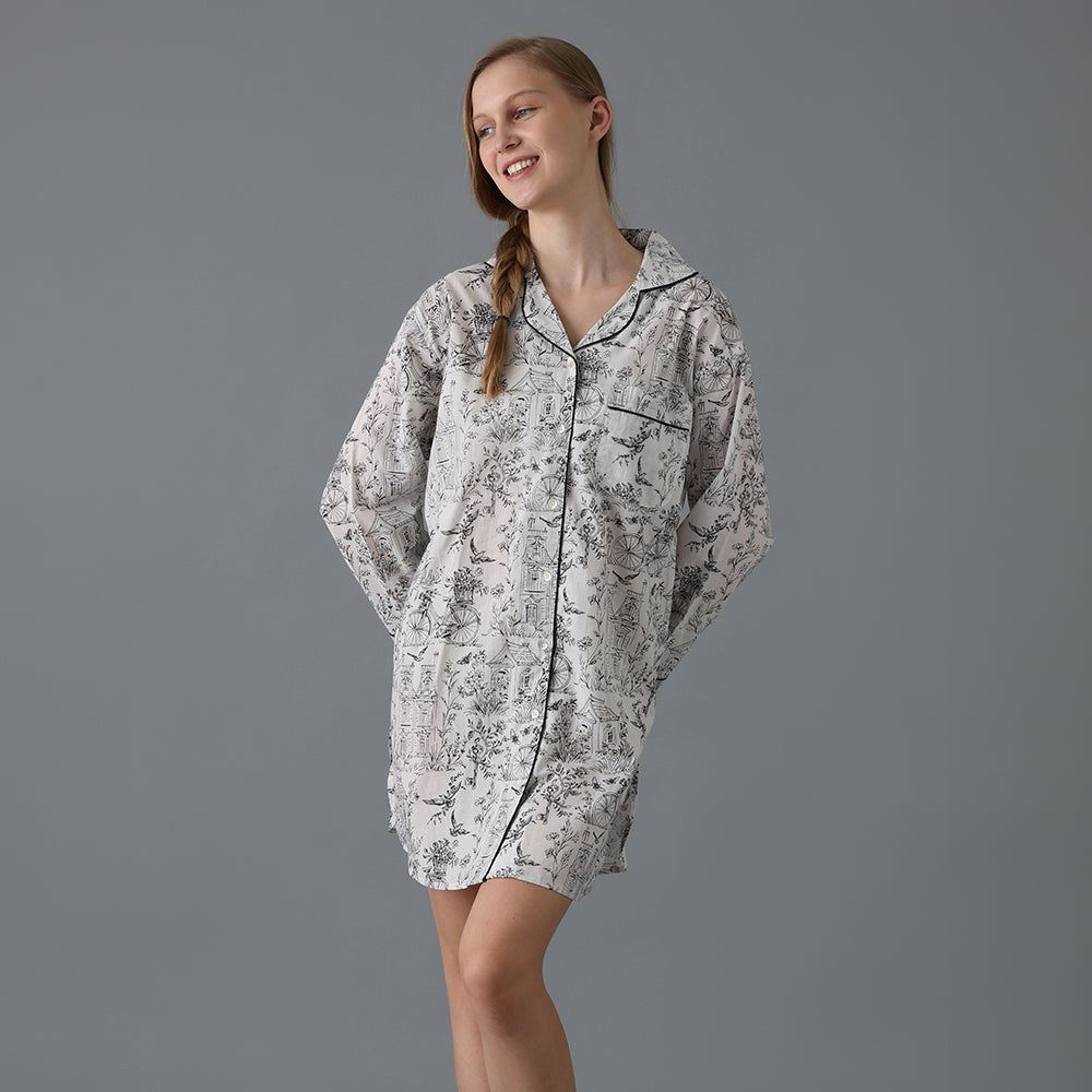 Mahogany | Toile Nightshirt Medium