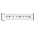 Happily Ever After Wedding Pillow - White with Black Trim