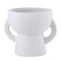 Double-Handled Short Vase - White