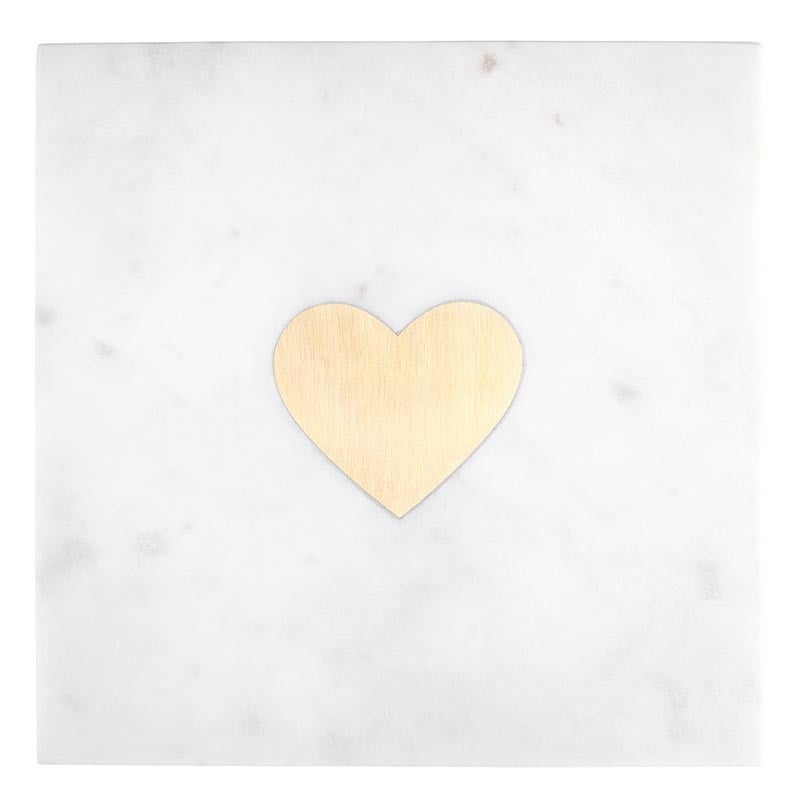 Square Marble Heart Serving Board 10"