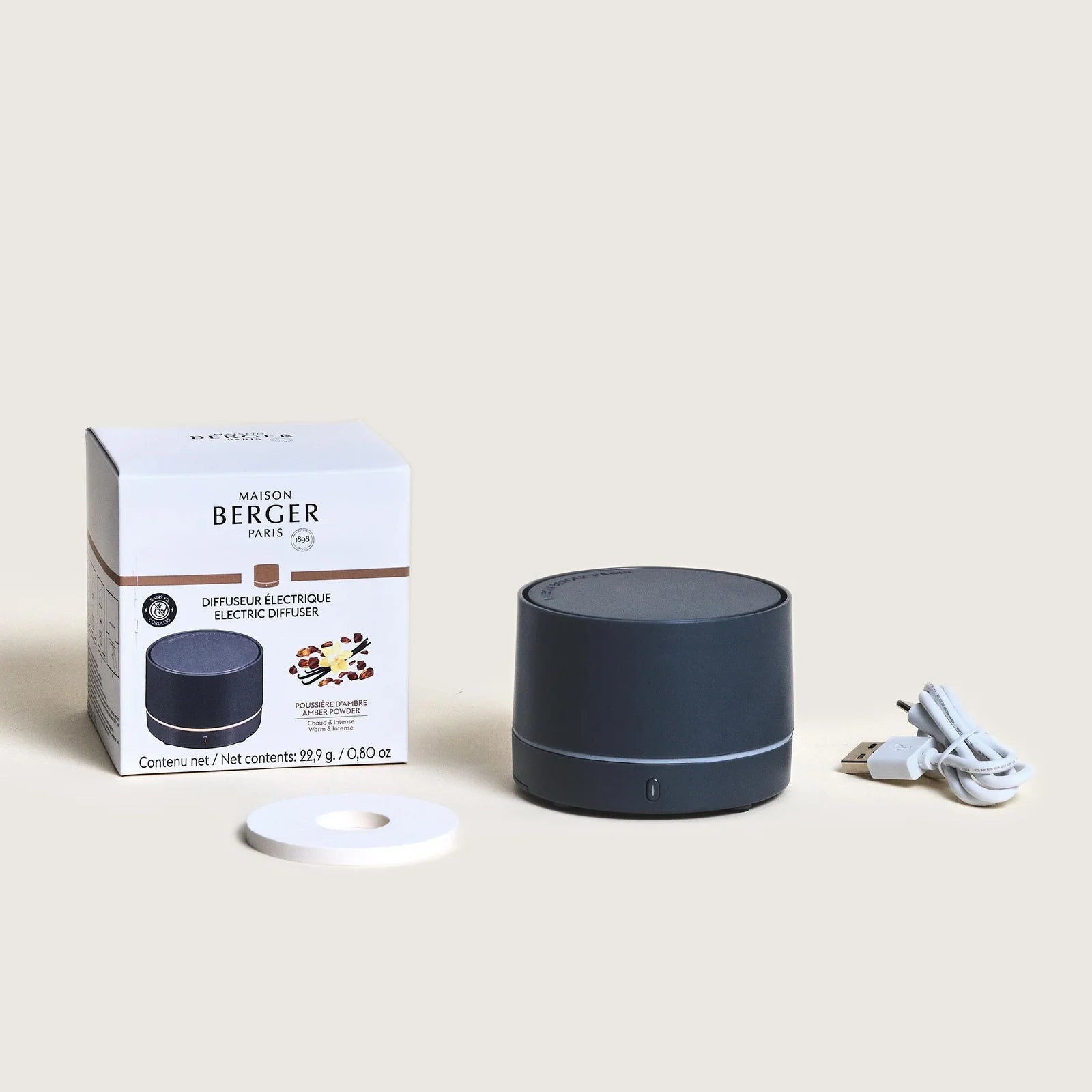 Maison Berger | Nomad Grey Diffuser Gift Set with Amber Powder