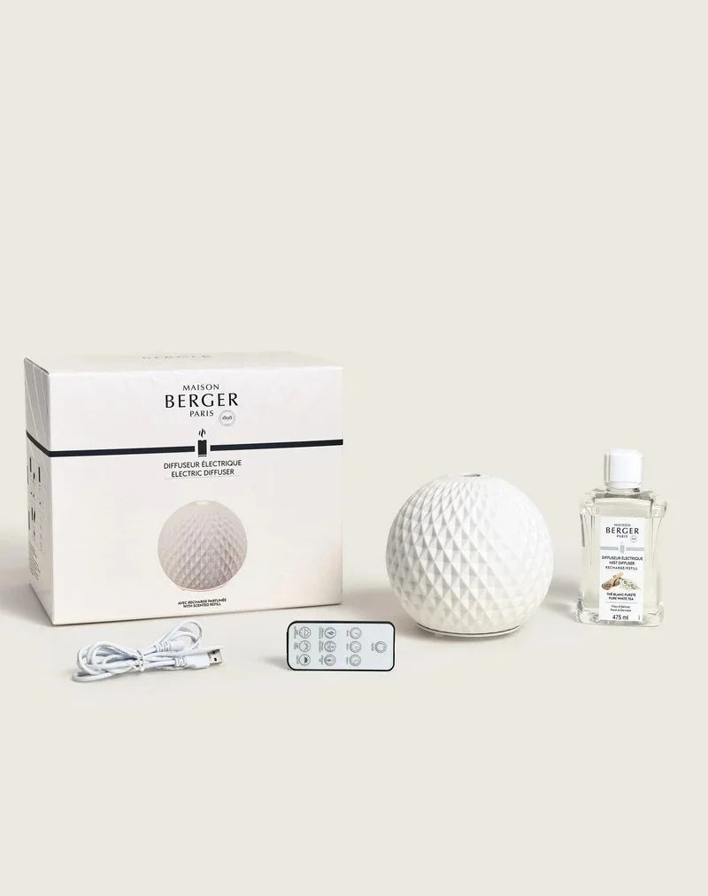 Maison Berger | White Sphere Mist Diffuser Gift Set with Exquisite Sparkle