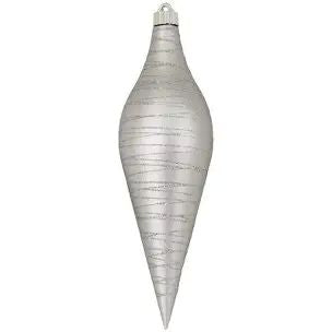 Silver Glitter Ornament 12" - Shatterproof