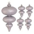 Silver Glitter Finial Ornament 15" - Shatterproof