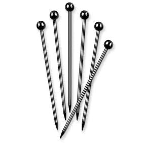 Final Touch | Stainless Steel Cocktail Picks - Black Set of 6