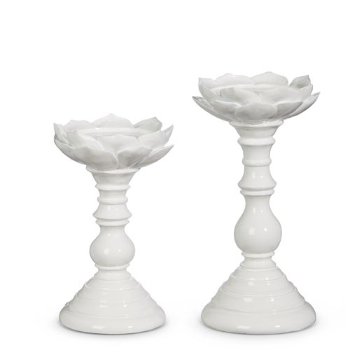 Candle Holders White Floral
