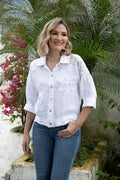 Lula's | Evelet Linen Jacket - White