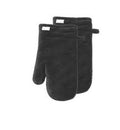 Luxury Velvet Oven Mitts - Charcoal