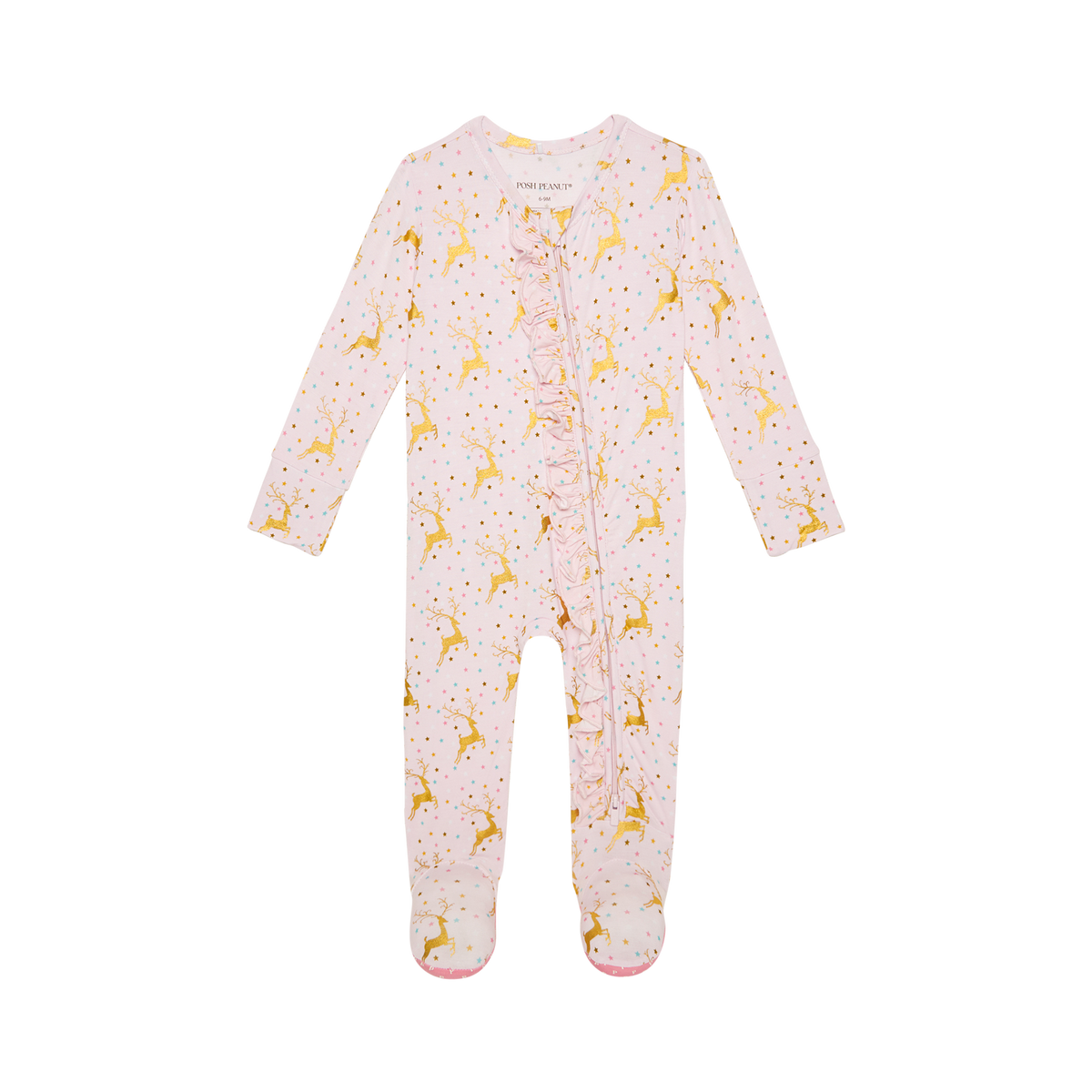 Posh Peanut | Ryleigh Ruffled Footie Size 0-3 Months
