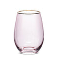Optic Stemless Wine Glass with Gold Rim