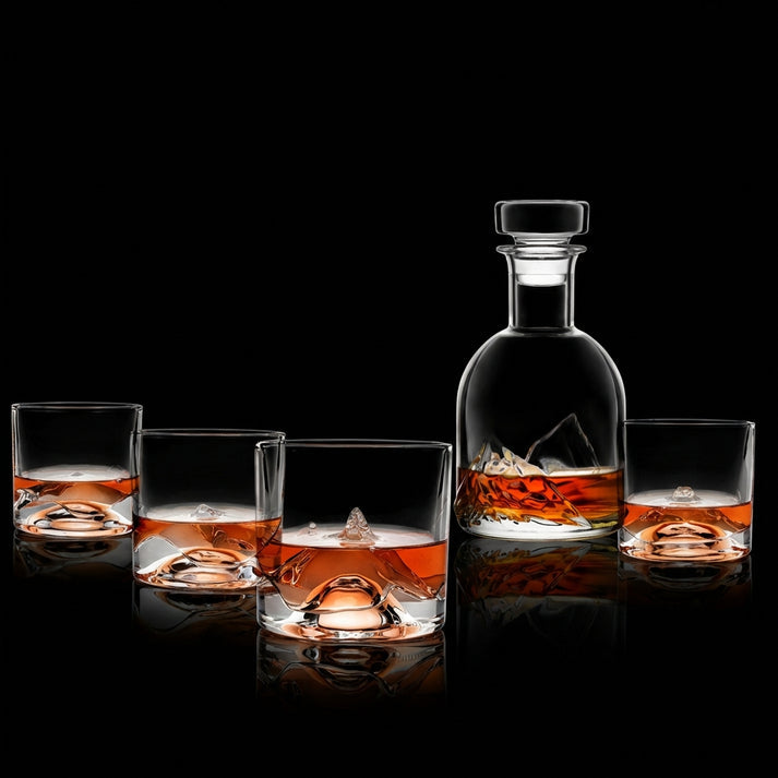 Liiton | Peaks Luxury Crystal Whiskey Set with Decanter