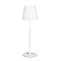 Fluted Shade LED Table Lamp – White 15"