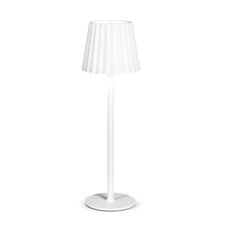 Fluted Shade LED Table Lamp – White 15"
