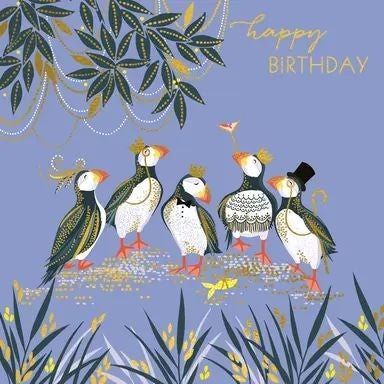 Happy Birthday Puffins Card by Sara Miller | Incognito