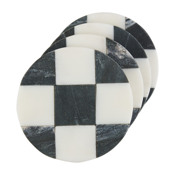 Coaster - Set Checkered Round MP