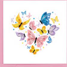 Quilling Card | Butterfly hearts