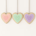 Pastel Resin Gingerbread Heart Ornaments 2.5" - Assorted