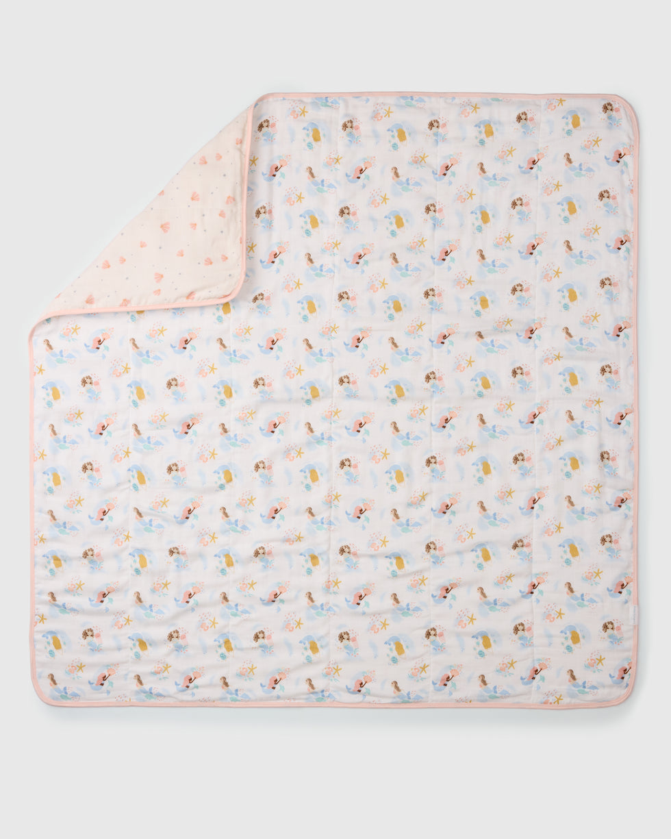 Loulou Lollipop | Mermaids Muslin Quilt Blanket