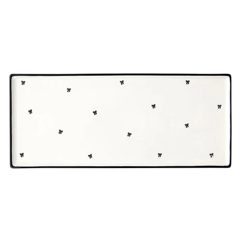 Ceramic Tray with Black Bows