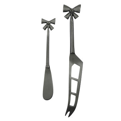 Bow Cheese & Knife Set Gunmetal