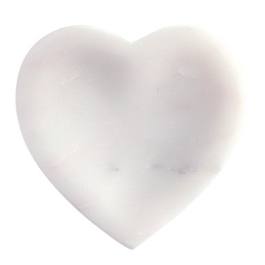 White Marble Heart Indent Dish - 4.5"