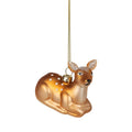 Glass Sitting Fawn Ornament