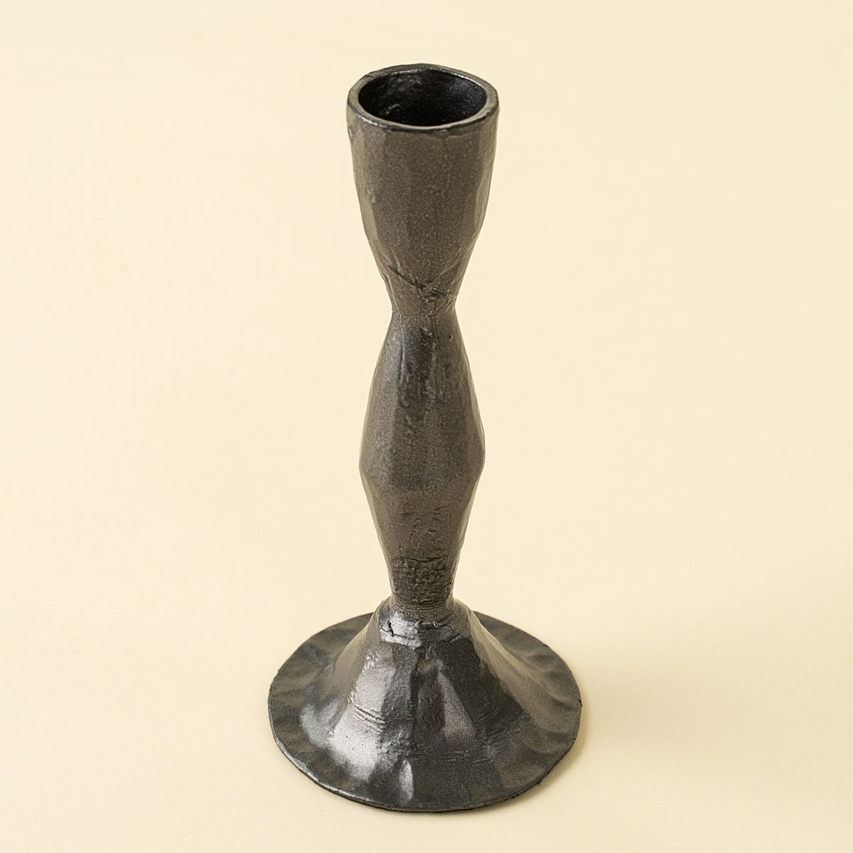 Zora Small Forged Candlestick - Gunmetal